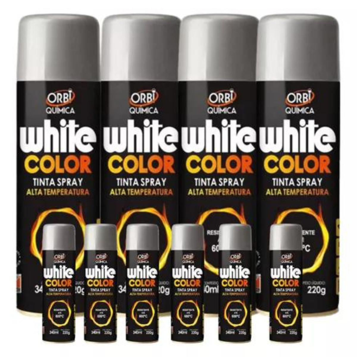 Orbispray - Tinta Alta Temperatura - Aluminio - 340ml/220g - Orbi - Imagem 2