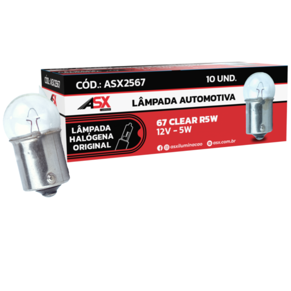 Lâmpada 67 Clear 1 Polo R5w 12V - ASX