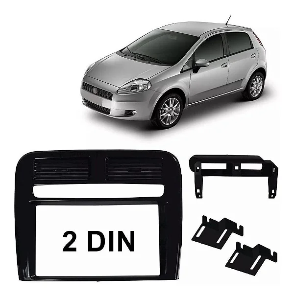 Moldura 2 Din Fiat Punto 08 A 12 Black Piano - UV