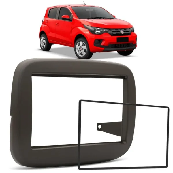 Moldura 2 Din Fiat Mobi Marrom Acabamento Uv