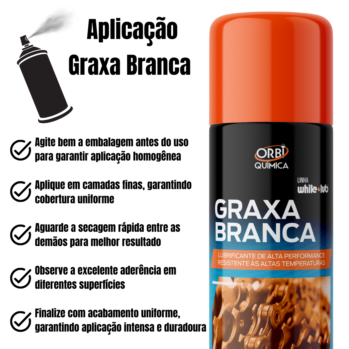 2 Orbigrax Graxa Branca 300ml/209g - Imagem 3