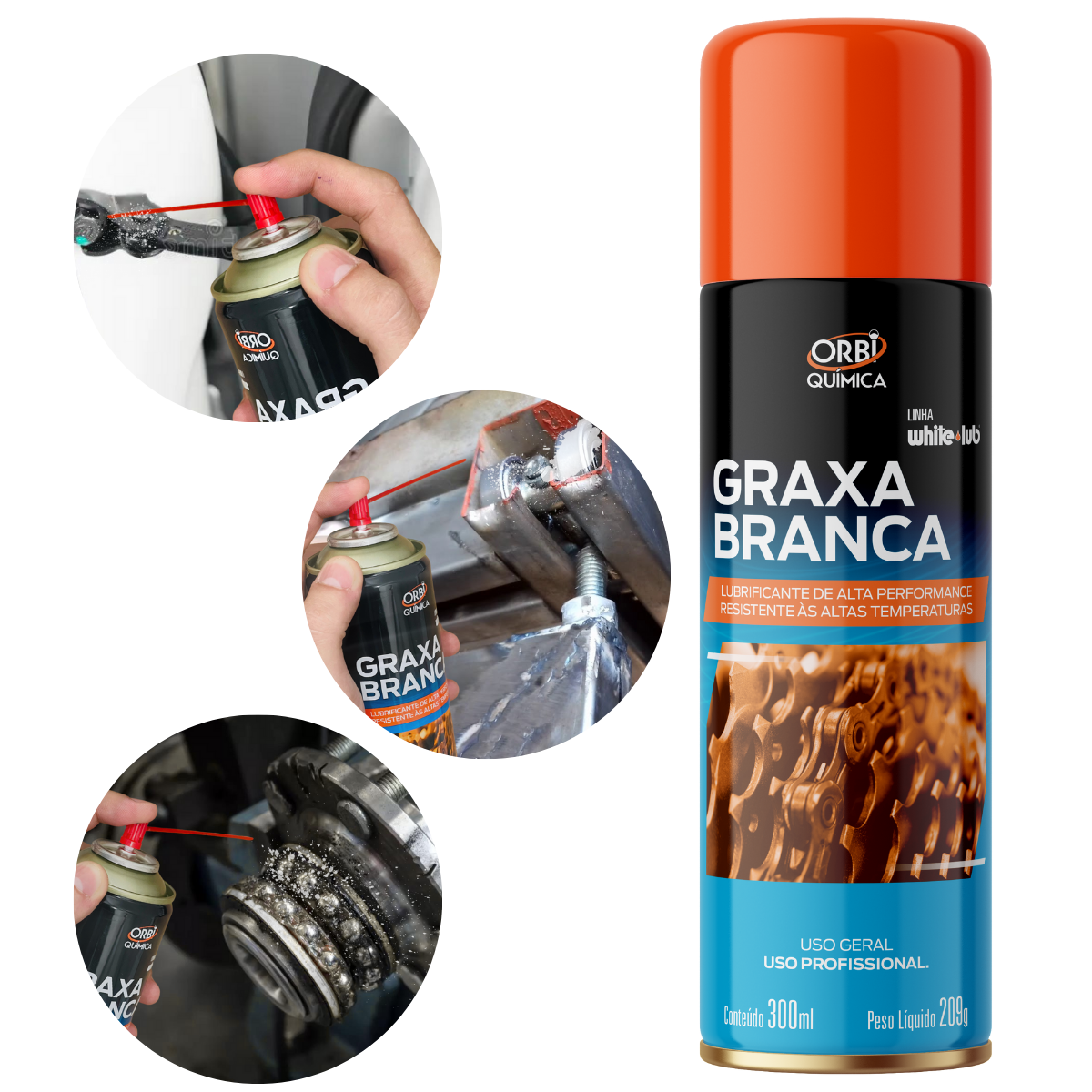2 Orbigrax Graxa Branca 300ml/209g - Imagem 2