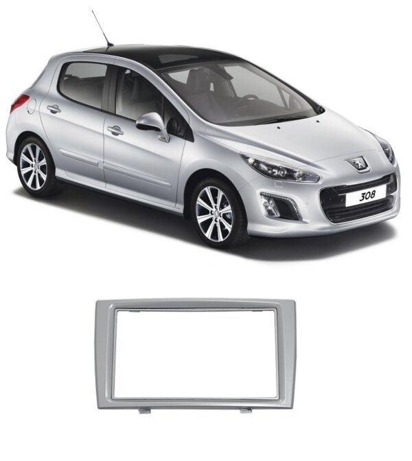 Moldura 2 Din Fiamon Peugeot 308 e 408 - Grafite Uv