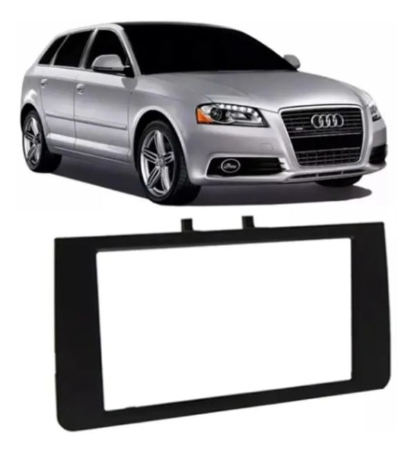 Moldura 2 Din Audi A3 Sportback 03/08  Preta - Acabamento UV