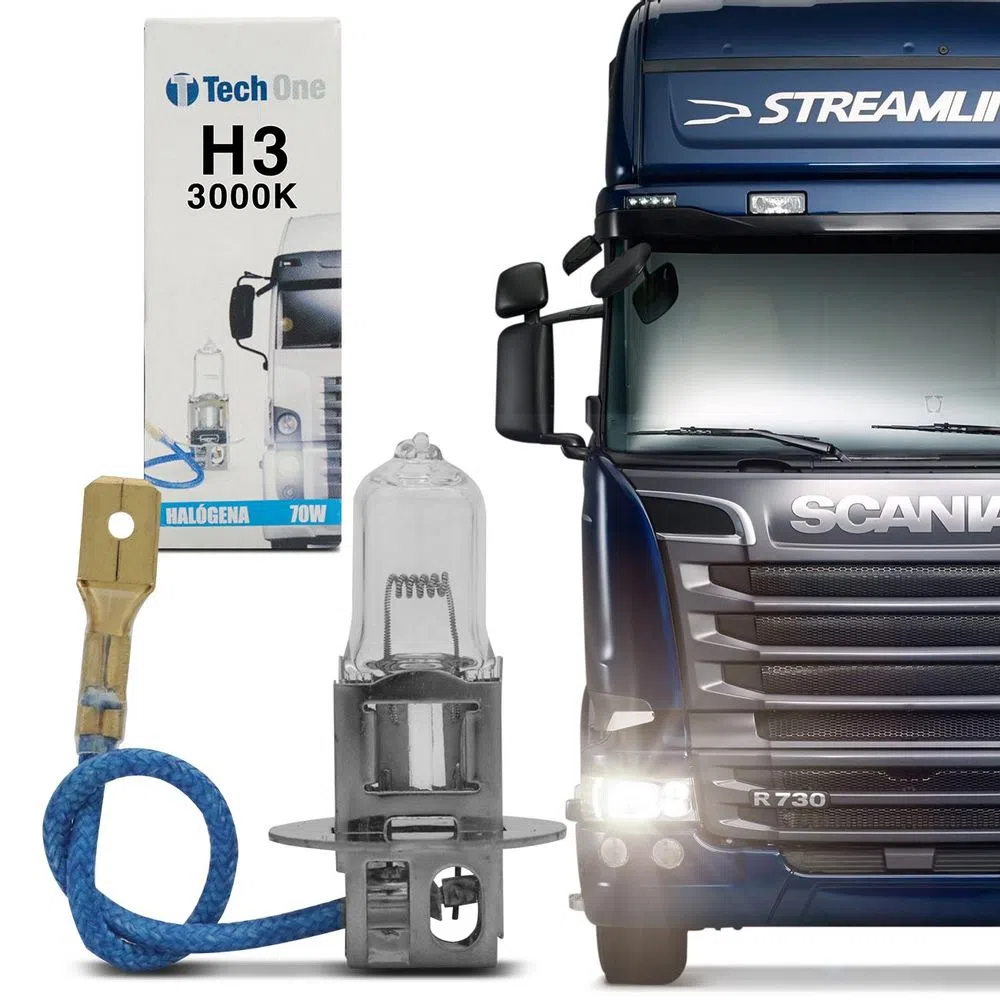 Lâmpada Comum Halógena H3 24v 70w - TechOne