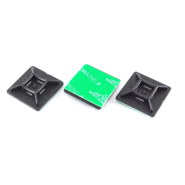 FIXADOR AUTO-ADESIVO DUPLA FACE PRETO 28X28X6MM - 50 pcs - FRONTEC