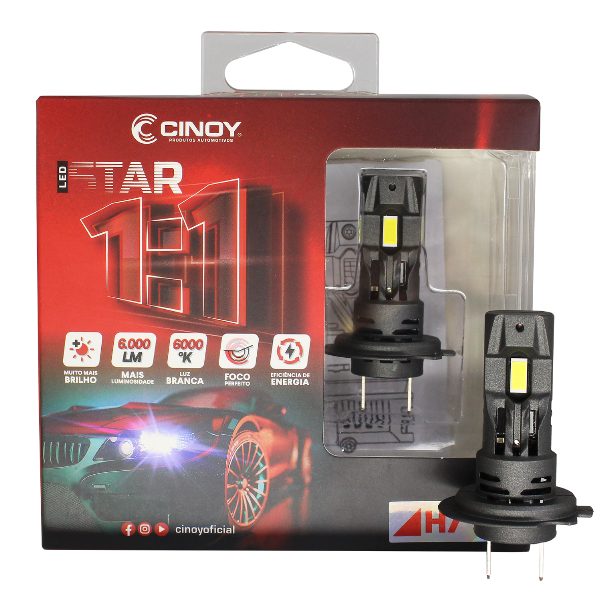 LAMPADA LED STAR 1:1 H7 - CINOY