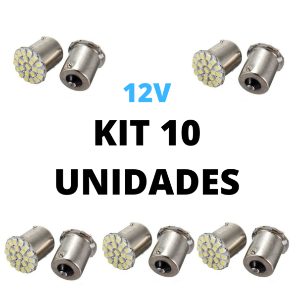 Lampada led 1 polo 22 smd 1206 branco 12V (10 Unidades)