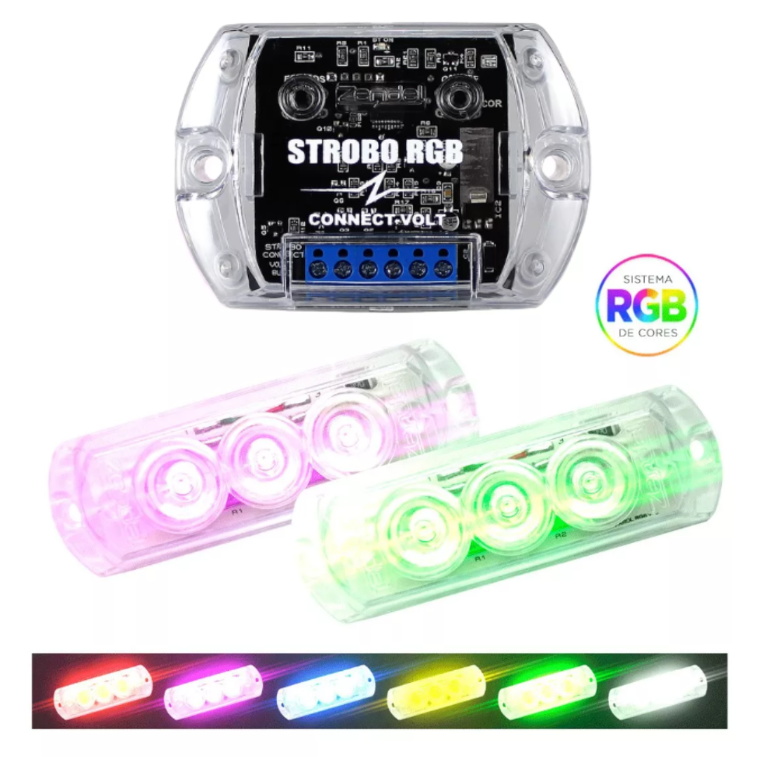 KIT STROBO RGB CONNECT-VOLT BLUETOOTH - ZENDEL - Imagem 2