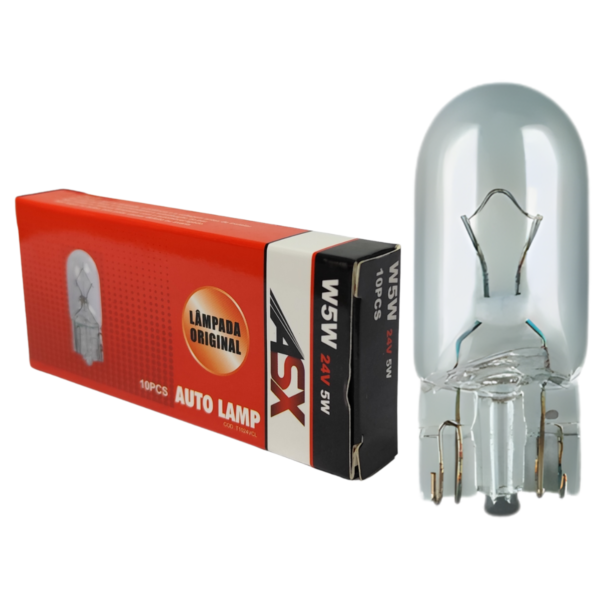 LAMPADA T10 CLEAR ESMAGADA-W5W-24V-ASX
