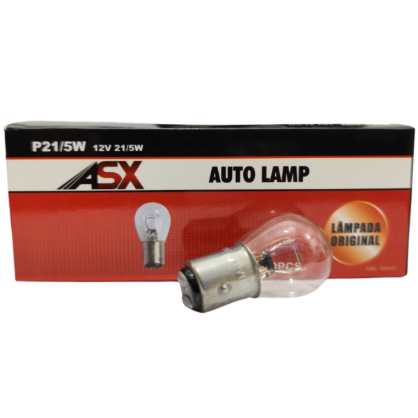 Lâmpada 1034 Clear 2 Polos 12V - P21/5W - ASX (10 unidade)