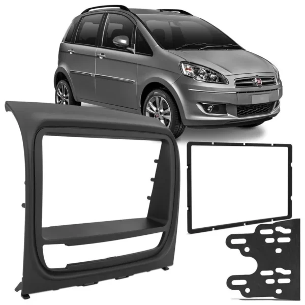 Moldura 2 Din Fiat Ideia/Ideia Adv 13/16- Preta - UV