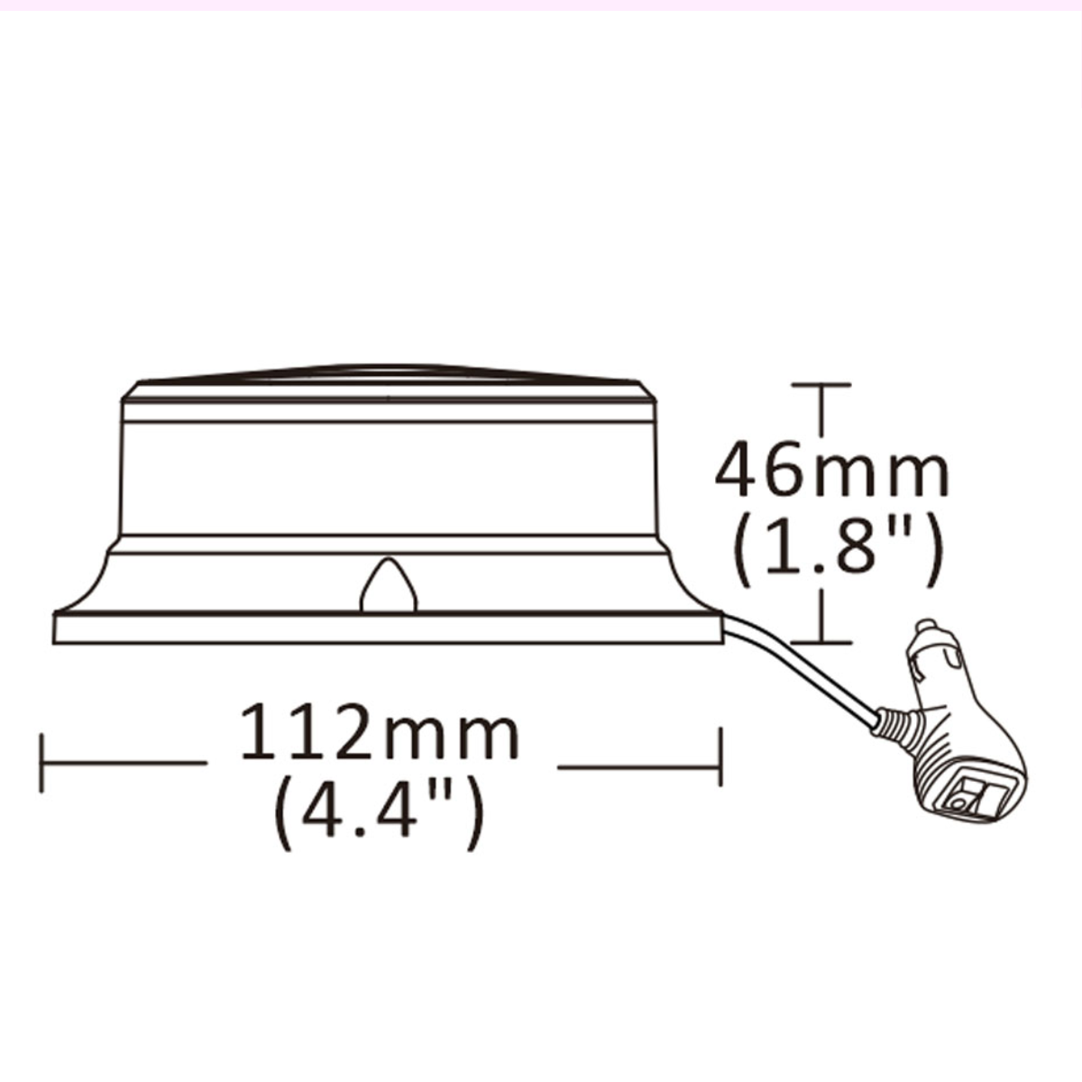 Mini Giroflex Ambar Perfil Baixo (Magnetico) - 12-24v - YL - Imagem 5