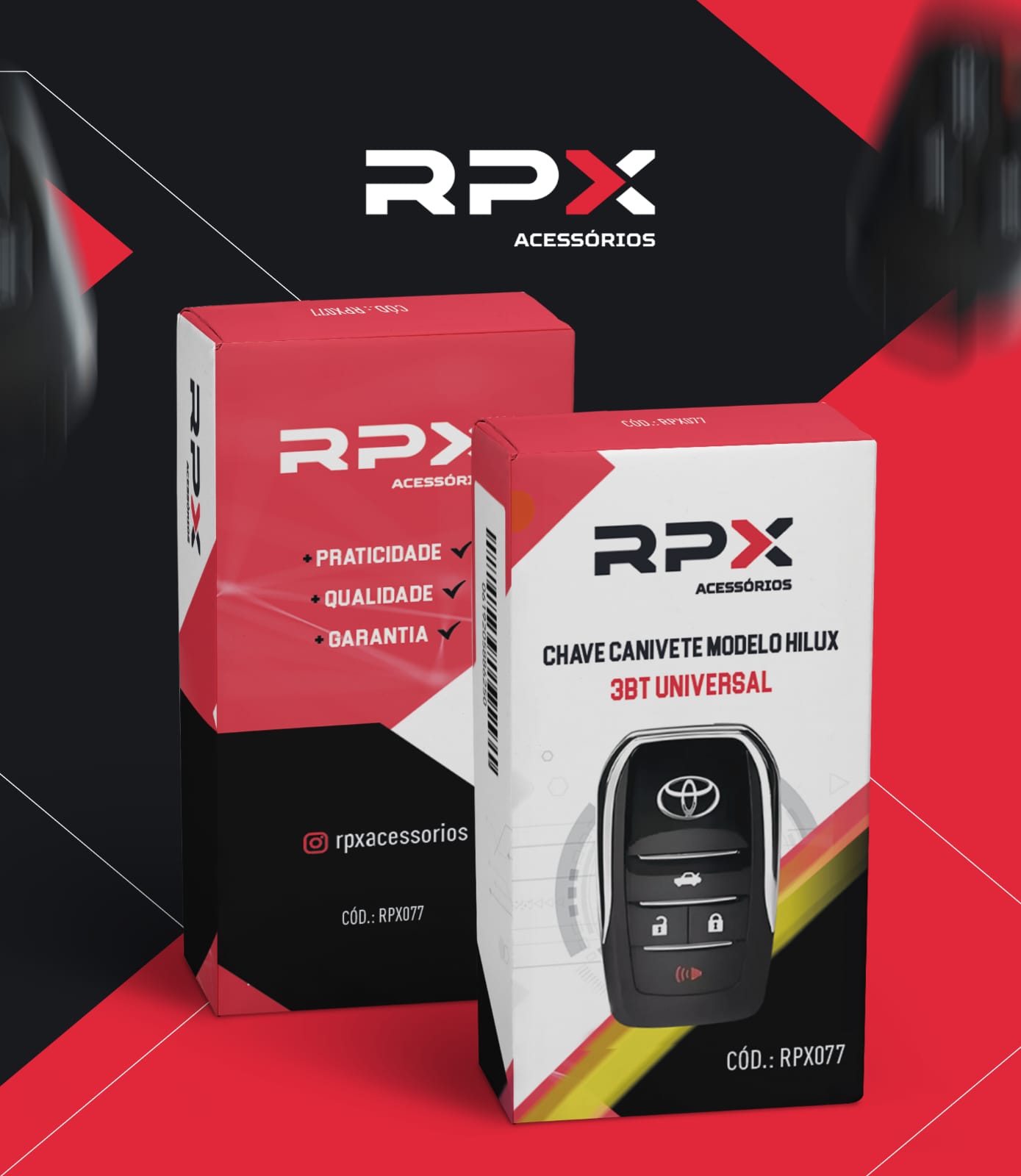 Chave Canivete Compatível Hilux 3BT Universal - RPX