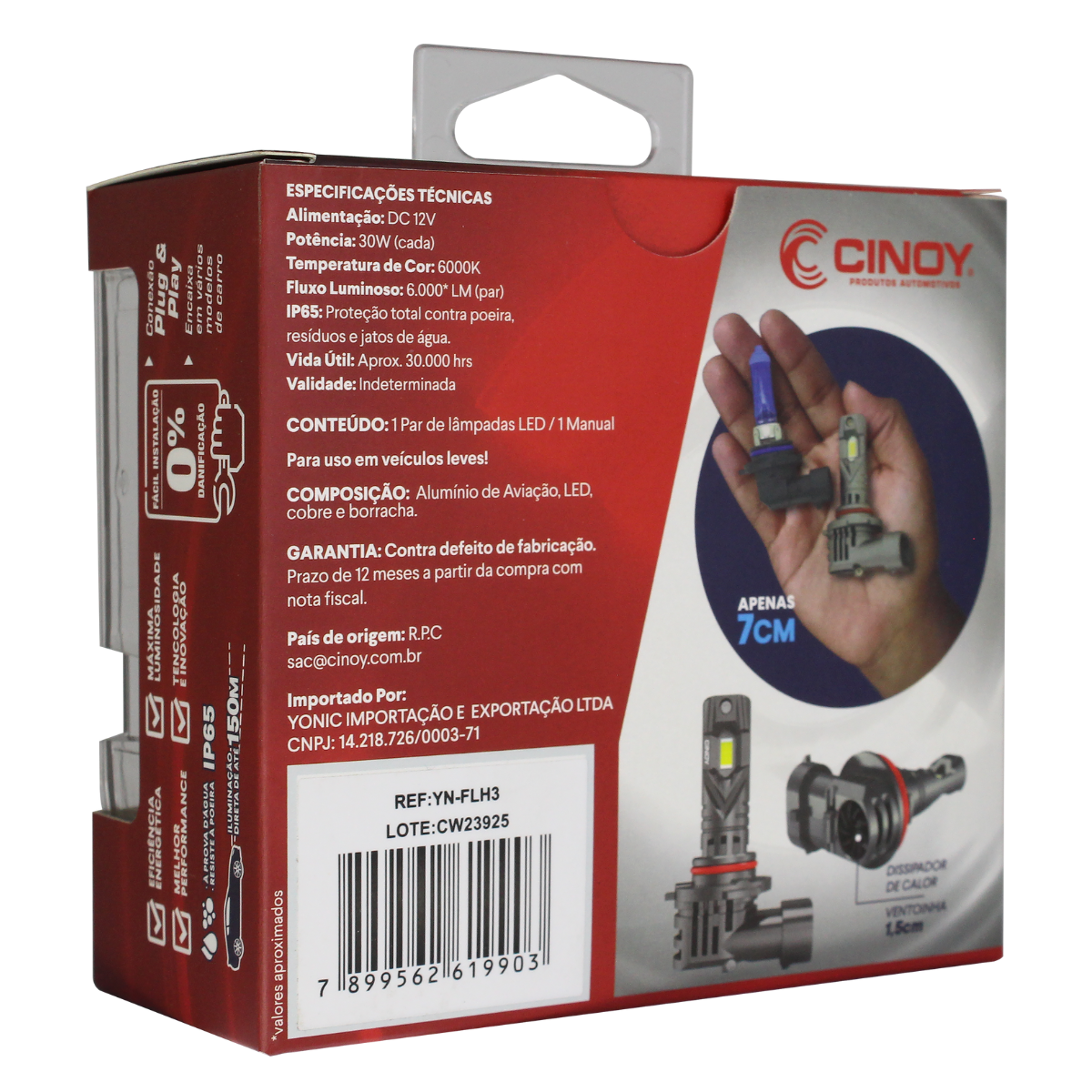 LAMPADA LED STAR 1:1 H3 - CINOY - Imagem 2