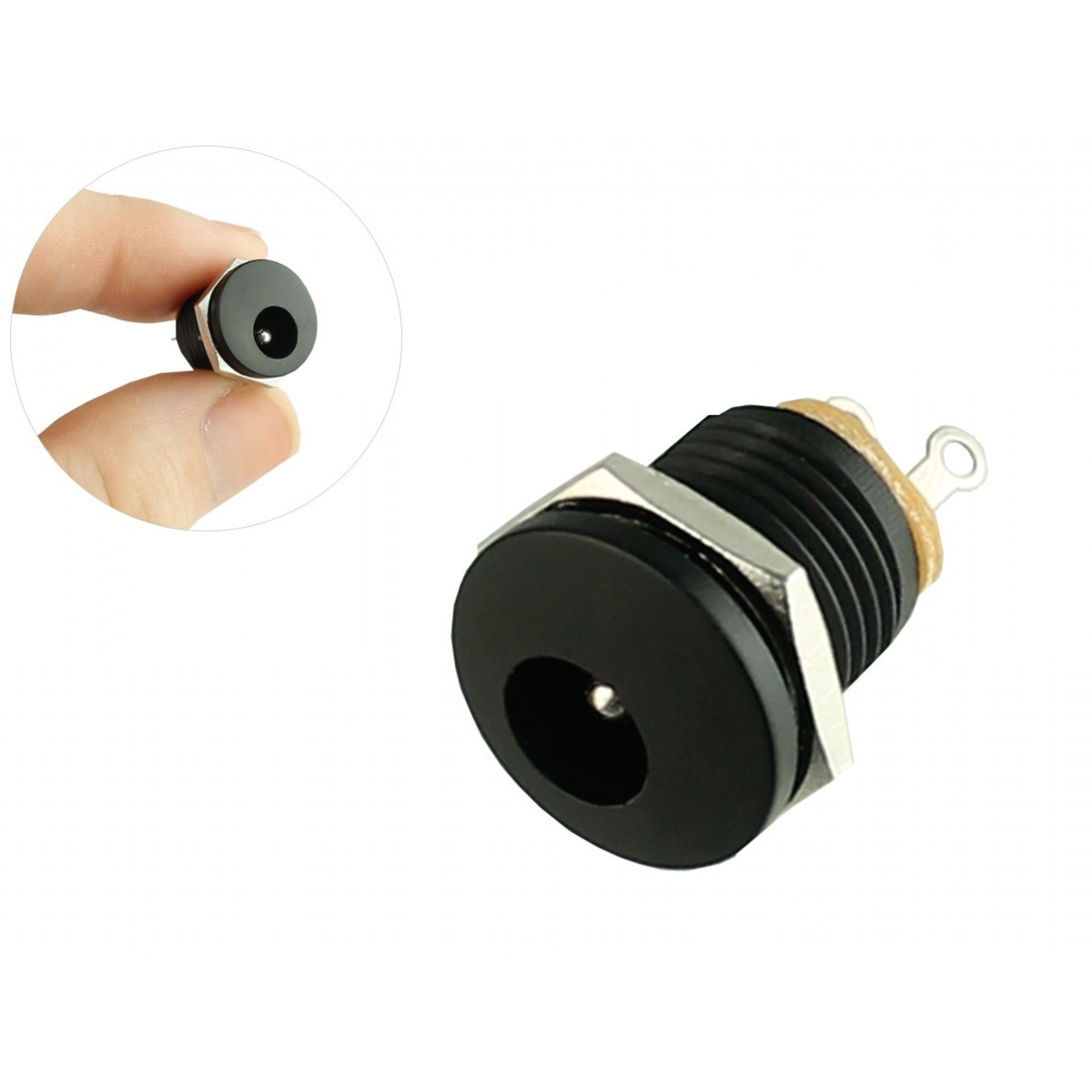 Conector Jack Tipo P4 Fêmea 2,1x5,5mm