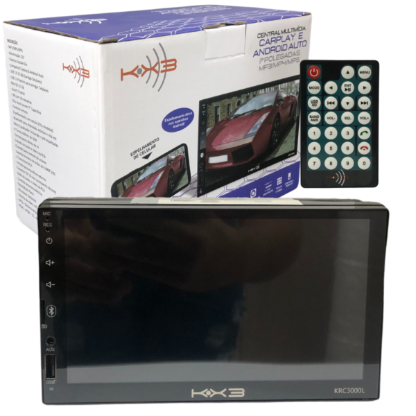 RADIO AUTO MP5 CARPLAY DOUBLE DIM 6 CONECT. RCA C. REMOT KX3
