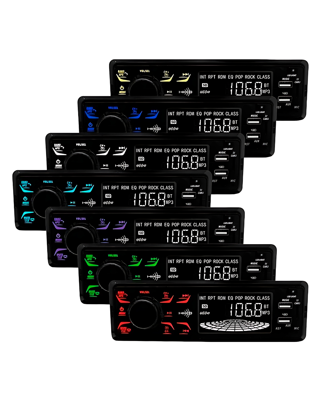 RADIO AUTO COM 2 ENTRADAS USB MP3 PAINEL TOUCH LED/SD KX3 - Imagem 2