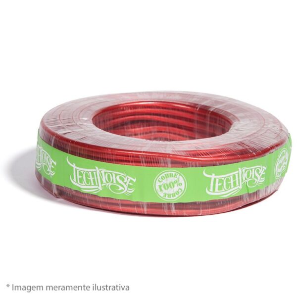 Cabo de Bateria - 50 Metros - 9mm - Vermelho - Technoise