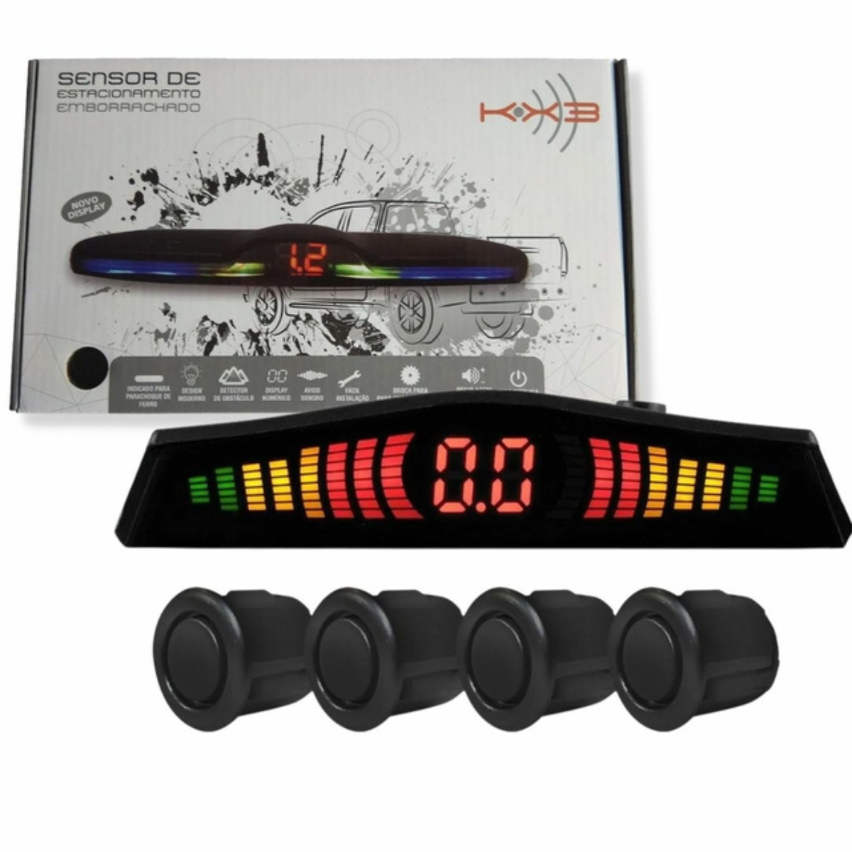 SENSOR DE ESTACIONAMENTO PRETO EMBORRACHADO NOVO KX3
