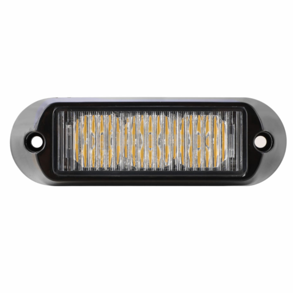 Mini Strobo Com Moldura e Base de Borracha 10 cm - 12-24v - Ambar - YL