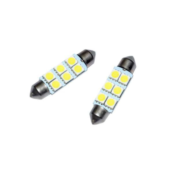 Torpedo led 31mm 6smd 3528 branco 24V (2 Unidades)