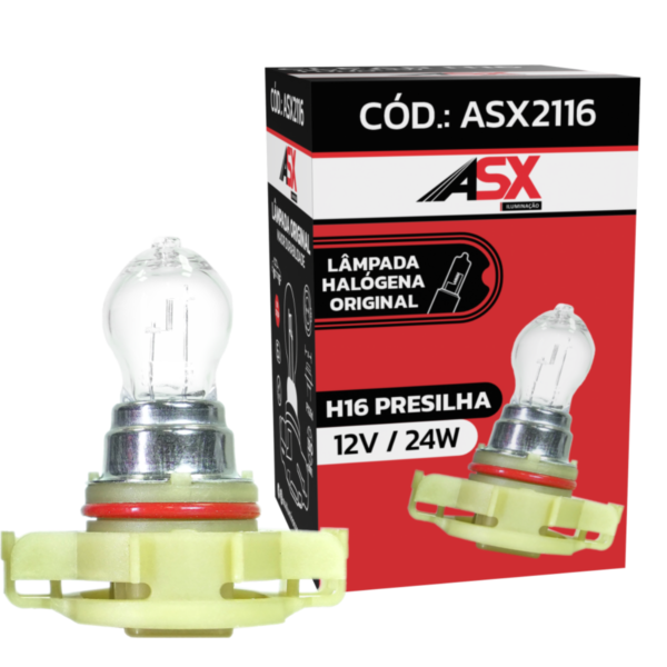 Lampada H16 Clear - 24w - Presilha - 12v - ASX