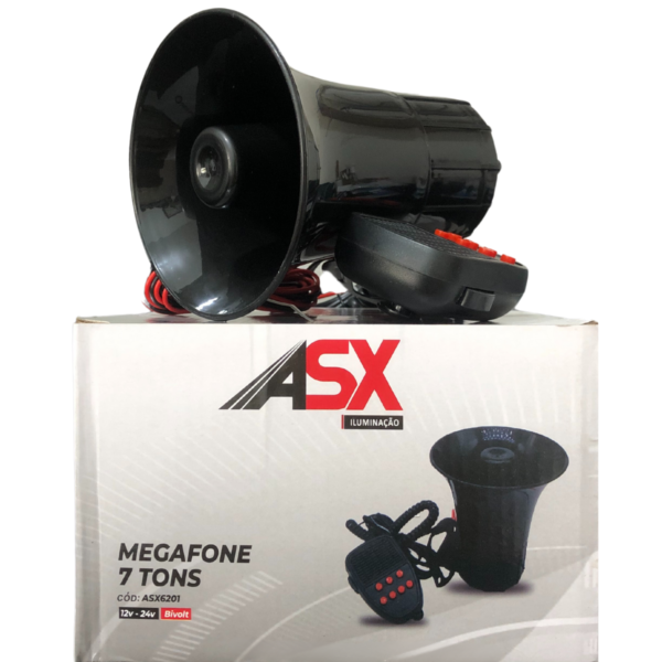Sirene Polícia Ambulância Megafone 7 Tons 12/24v Bivolt Asx