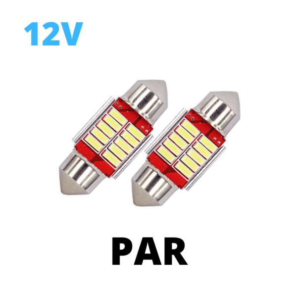 Torpedo led 31mm 12 led 4014 branco 12V CAMBUS (2 Unidades)