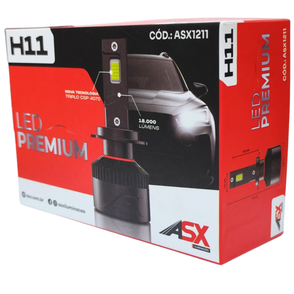Led Premium CSP H11 - 100W - 18.000 Lumens - Bivolt - ASX