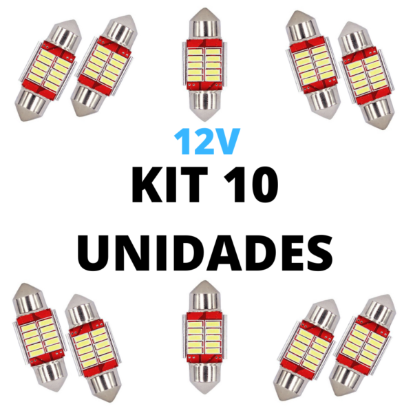 Torpedo led 31mm 12 smd 4014 branco 12V CAMBUS (10 Unidades)