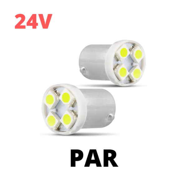 Lampada led BA9S 4 smd 3528 branco 24V (2 Unidades)