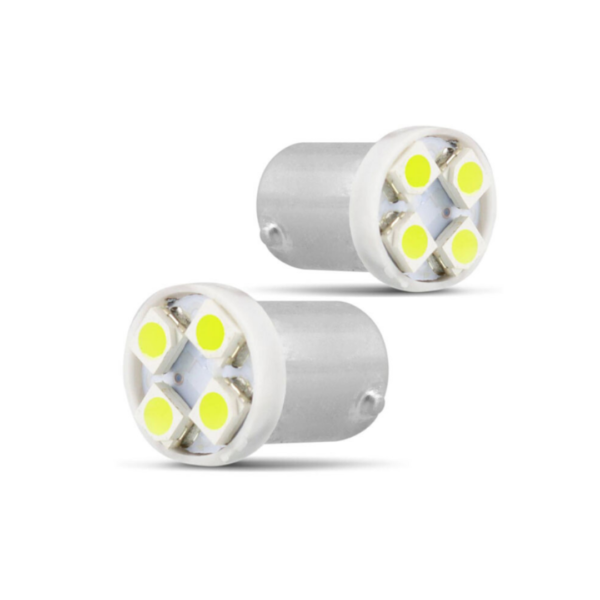 Lampada led BA9S 4 smd 3528 branco 12V (2 Unidades)