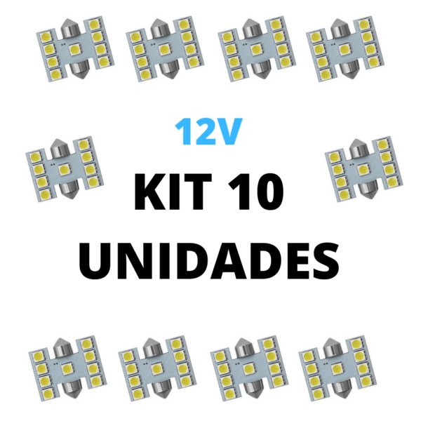 Torpedo led 31mm 9 smd 5050 branco 12V (10 Unidades)