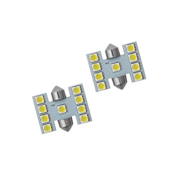 Torpedo led 31mm 9 smd 5050 branco 12V (2 Unidades)