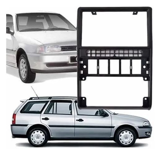 Moldura 2 DIN VW Gol/Parati/Saveiro (Bola G2) Preto + Brinde