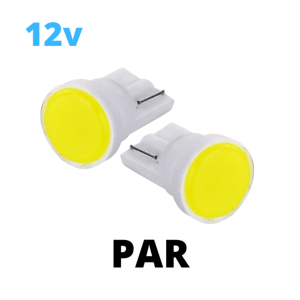 Lampada led T10 COB branco 12V (2 Unidades)