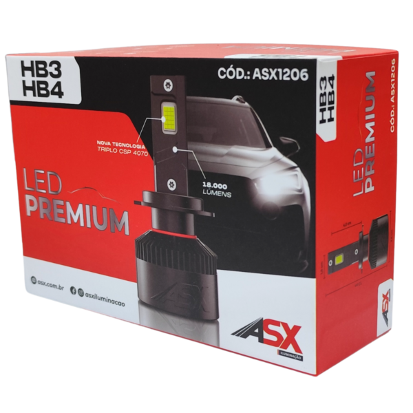 Led Premium CSP HB3/HB4 - 100W - 18.000 Lumens - Bivolt - ASX