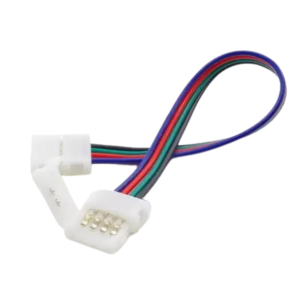 Conector  Emenda Fita De Led  Rgb, 10MM, 4 VIAS, 15CM, Compativel Com Modelos 5050 E 3528