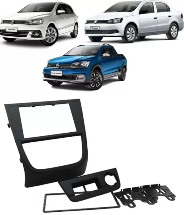 Moldura 2 Din Gol G5 Saveiro Cross Preto - UV PROTECTION