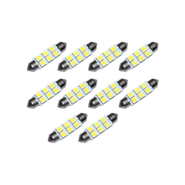 Torpedo led 31mm 6smd 3528 branco 12V (10 Unidades)