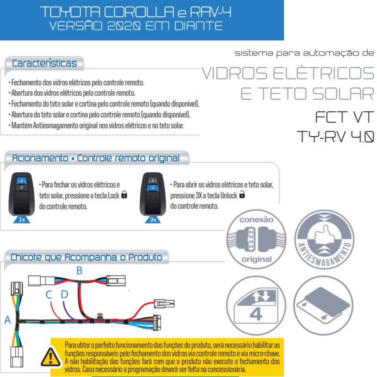 Modulo Subida De Vidro - FCT VT TY-RV 4.0 - Imagem 2