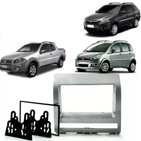 Moldura 2 Din Strada/Strada ADV/PALIO Weekend/Siena - Prata