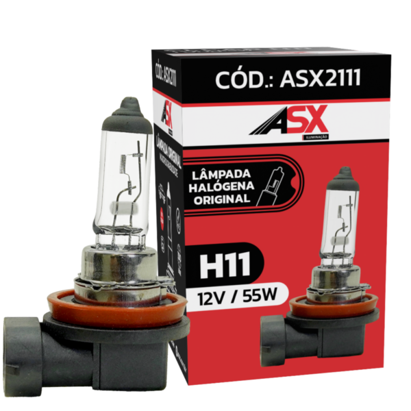 LÂMPADA H11 CLEAR - 55W - 12V - ASX