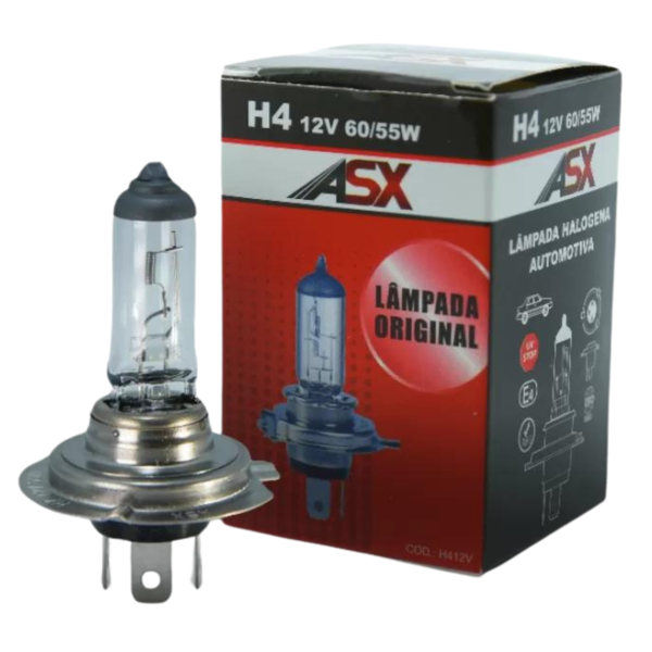 LÂMPADA H4 CLEAR - 60/55W - 12V - ASX
