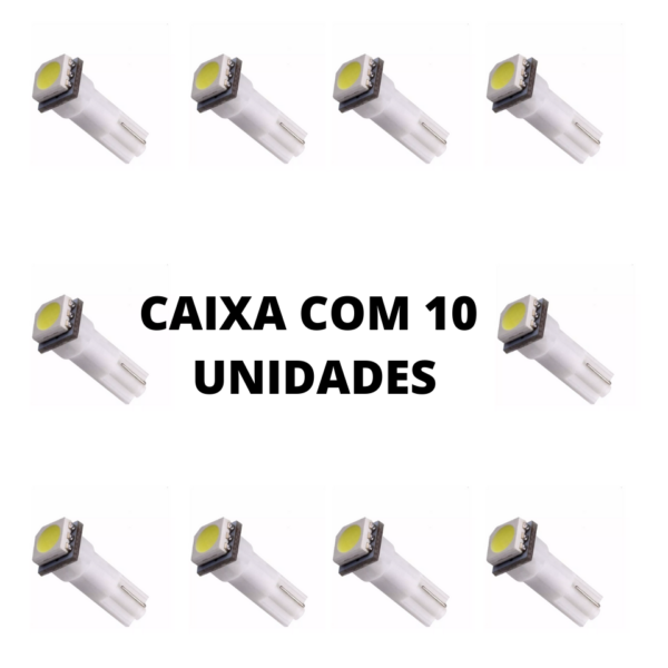 Lampada led T5 1 smd 5050 branco 12V (10 unidades)