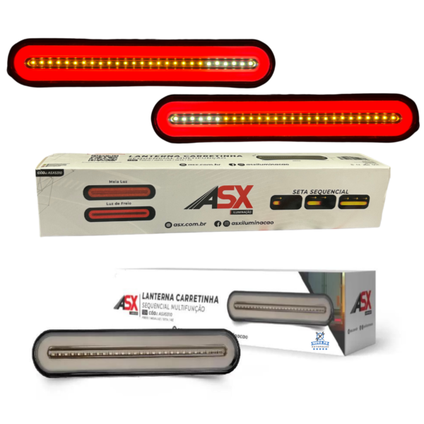 Par Lanterna Carretinha Sequencial Multifunção- 12V - ASX